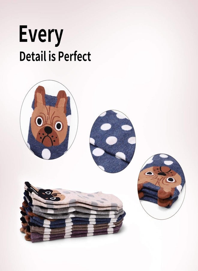 Jeasona 5 Pairs Women's Fun Socks Cute Dog Animals Funny Funky Novelty Cotton Gift (Dog and Dot),One Size - Image 3